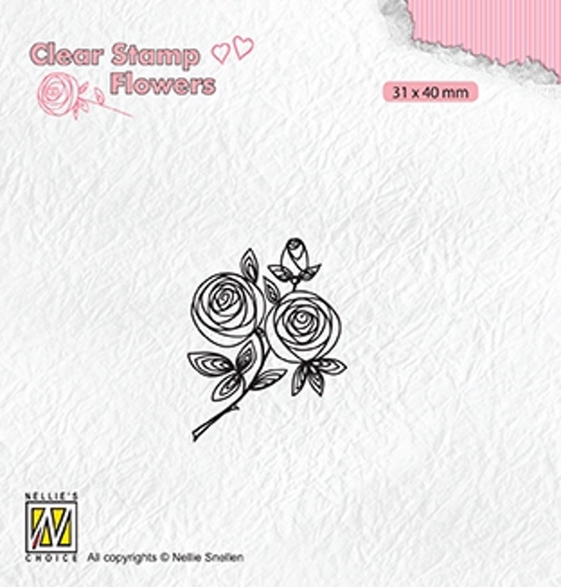 FLO026 Clear stamps Flowers rose twig